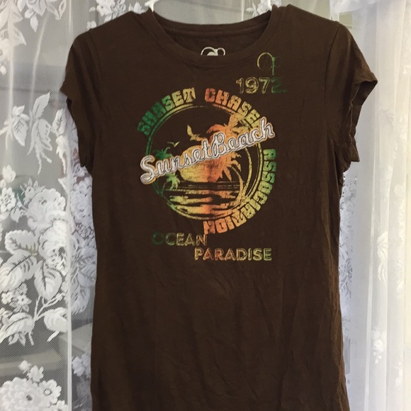 OP Tops - OP T-Shirt Brown Size Lg 1972